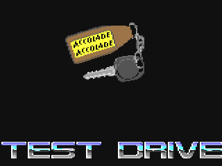 Test Drive title screen for Commodore 64